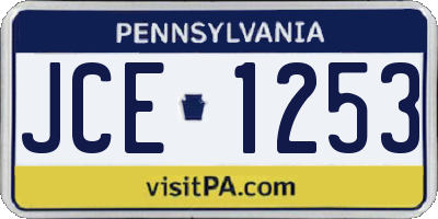 PA license plate JCE1253