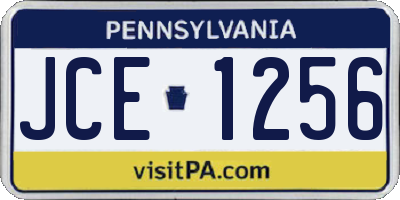 PA license plate JCE1256