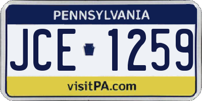 PA license plate JCE1259