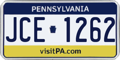 PA license plate JCE1262