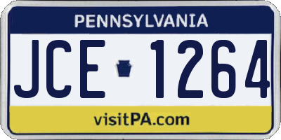 PA license plate JCE1264