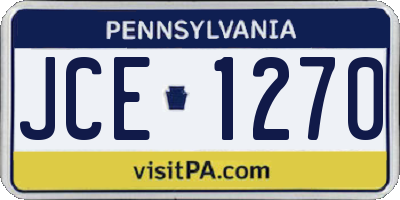 PA license plate JCE1270