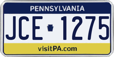 PA license plate JCE1275