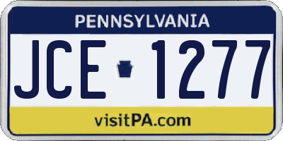PA license plate JCE1277