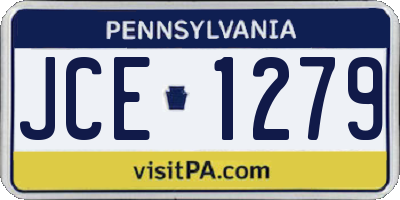 PA license plate JCE1279