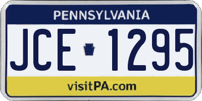 PA license plate JCE1295