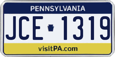 PA license plate JCE1319