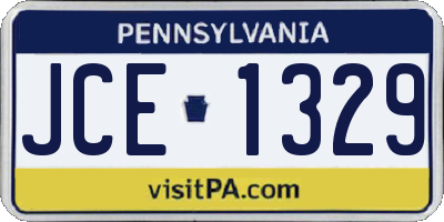 PA license plate JCE1329