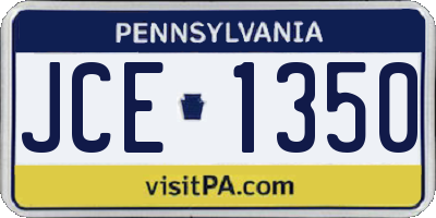 PA license plate JCE1350