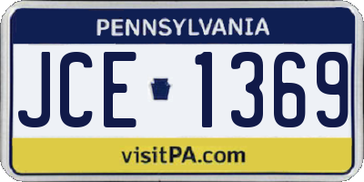 PA license plate JCE1369