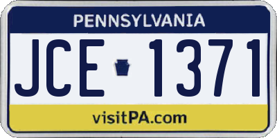 PA license plate JCE1371