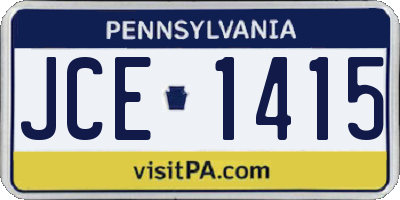 PA license plate JCE1415