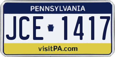 PA license plate JCE1417