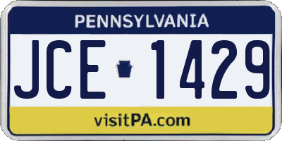 PA license plate JCE1429