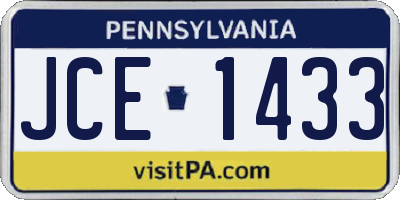 PA license plate JCE1433