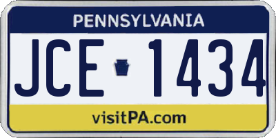 PA license plate JCE1434