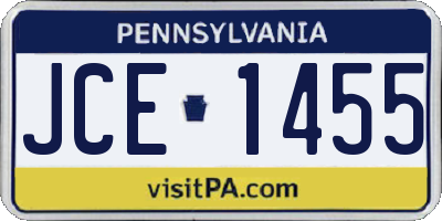 PA license plate JCE1455