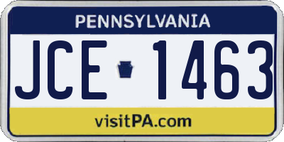 PA license plate JCE1463