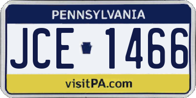 PA license plate JCE1466