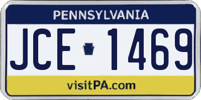 PA license plate JCE1469