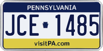 PA license plate JCE1485