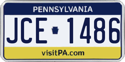 PA license plate JCE1486