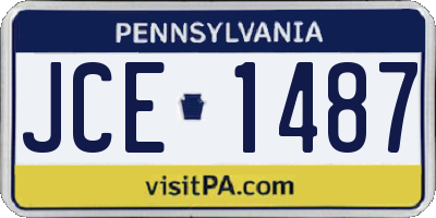 PA license plate JCE1487