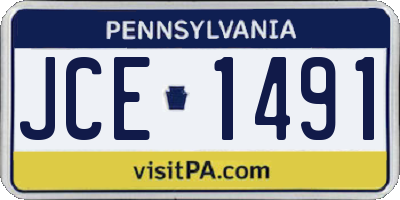 PA license plate JCE1491