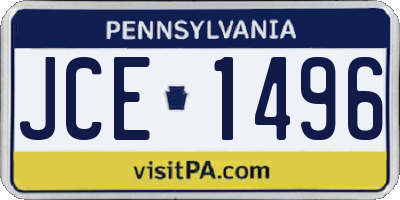 PA license plate JCE1496
