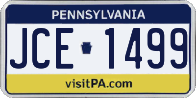 PA license plate JCE1499