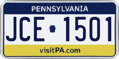 PA license plate JCE1501