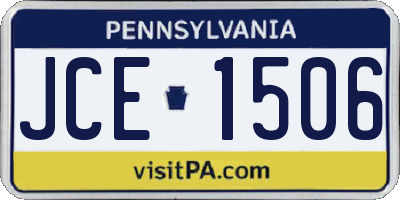 PA license plate JCE1506