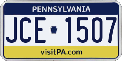 PA license plate JCE1507