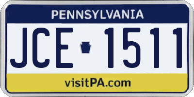 PA license plate JCE1511