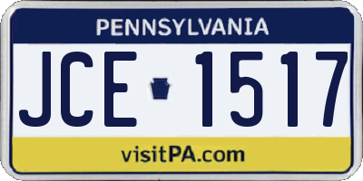 PA license plate JCE1517