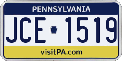 PA license plate JCE1519