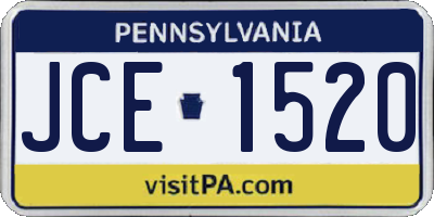 PA license plate JCE1520