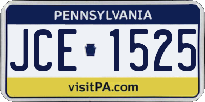 PA license plate JCE1525