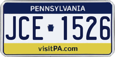 PA license plate JCE1526