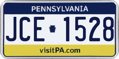 PA license plate JCE1528