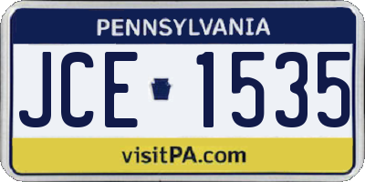 PA license plate JCE1535