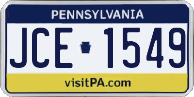 PA license plate JCE1549