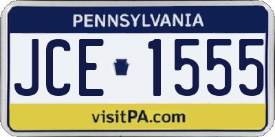 PA license plate JCE1555