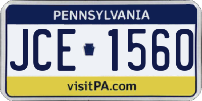 PA license plate JCE1560