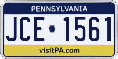 PA license plate JCE1561