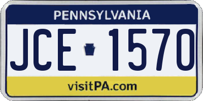 PA license plate JCE1570