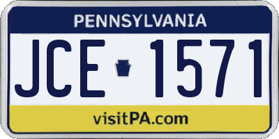 PA license plate JCE1571