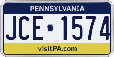 PA license plate JCE1574