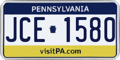 PA license plate JCE1580