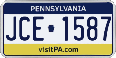 PA license plate JCE1587